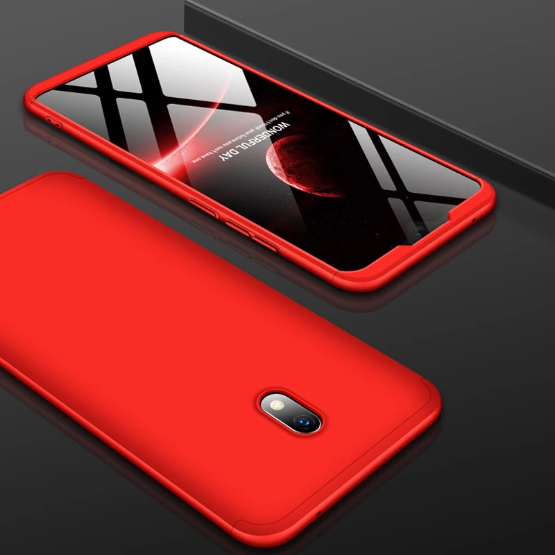 Red Для Red mi 8A чехол для Xiaomi mi Note 10 A3 9 9T Lite Red mi Note 8T 7 8 Pro 7A 8A чехол 3 в 1 шт полная защита противоударный чехол - Цвет: Red