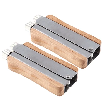 

2Pcs Stainless Steel Wire Cable Tensioner Crimper Crimping Tool with Metal Wheels and Wooden Handle