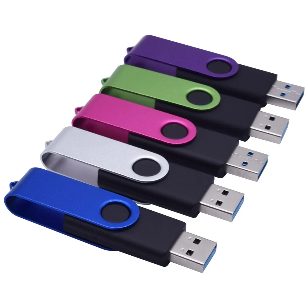 Usb _ usb 3 0 вращающийся цветной зажим с черным коллоидом 16 ГБ 32 64 128 Гб металлический