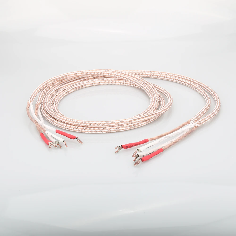 1 pair Hi End 12TC OCC Speaker Wire Hifi Speaker Cable 2 to 2 Y Spade plug cable AliExpress