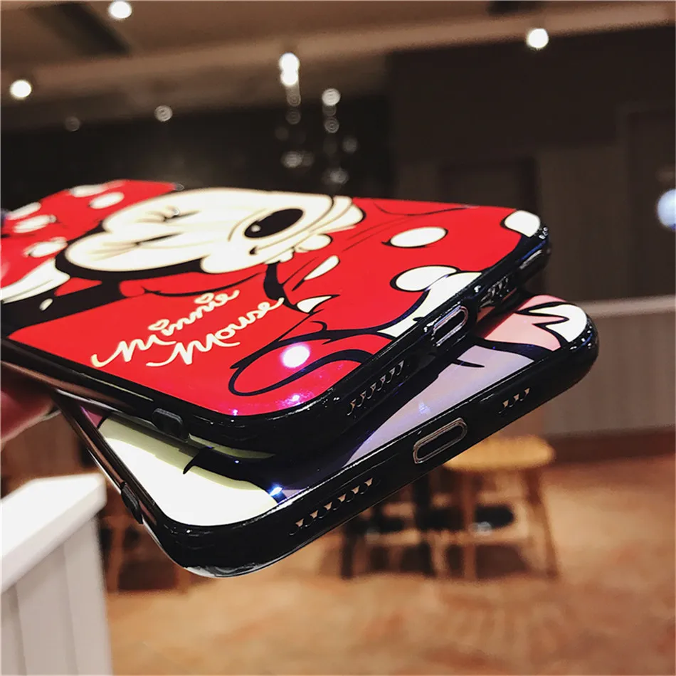 Чехол на айфон 7 11 6s 8 Pro 6 XS Max XR X Plus чехлы case no Apple logo чехлы для телефона Minnie Blu-Ray анти-близорукость для iPhone case задняя крышка мягкий силиконовый защитный чехол для влюбленных