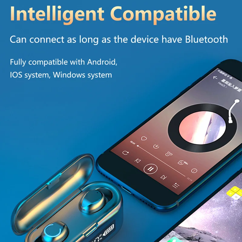 F9 TWS Wireless Earphones Stereo HiFi Bluetooth 5 0 Earphone Gaming Headset Charging Box Earbuds PK TWS i12 for Xiaomi Huawei