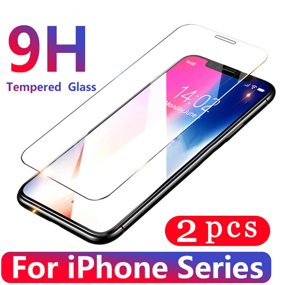 2 шт. 9H для iPhone x xr xs max закаленное стекло Защита экрана телефона защитная пленка на