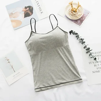 

Women Summer Thin Strap Camisole Slim Sexy Strap Top Female Padded Tank Top Camisole