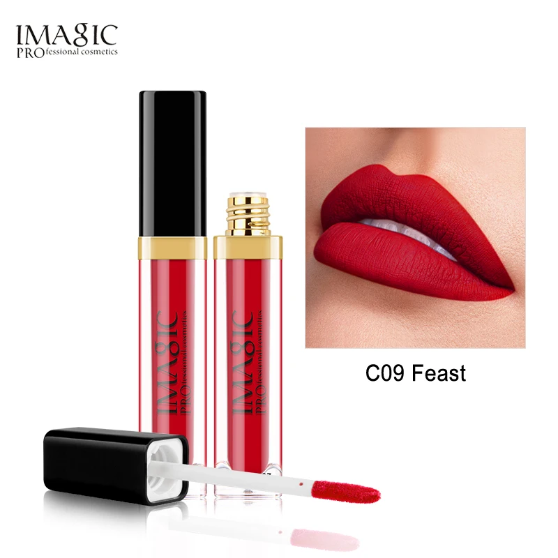 

IMAGIC Matte Lip Gloss Waterproof Liquid Lipgloss Matte Long Lasting Sexy Cosmetic Beauty Don't dye the cup Makeup lips