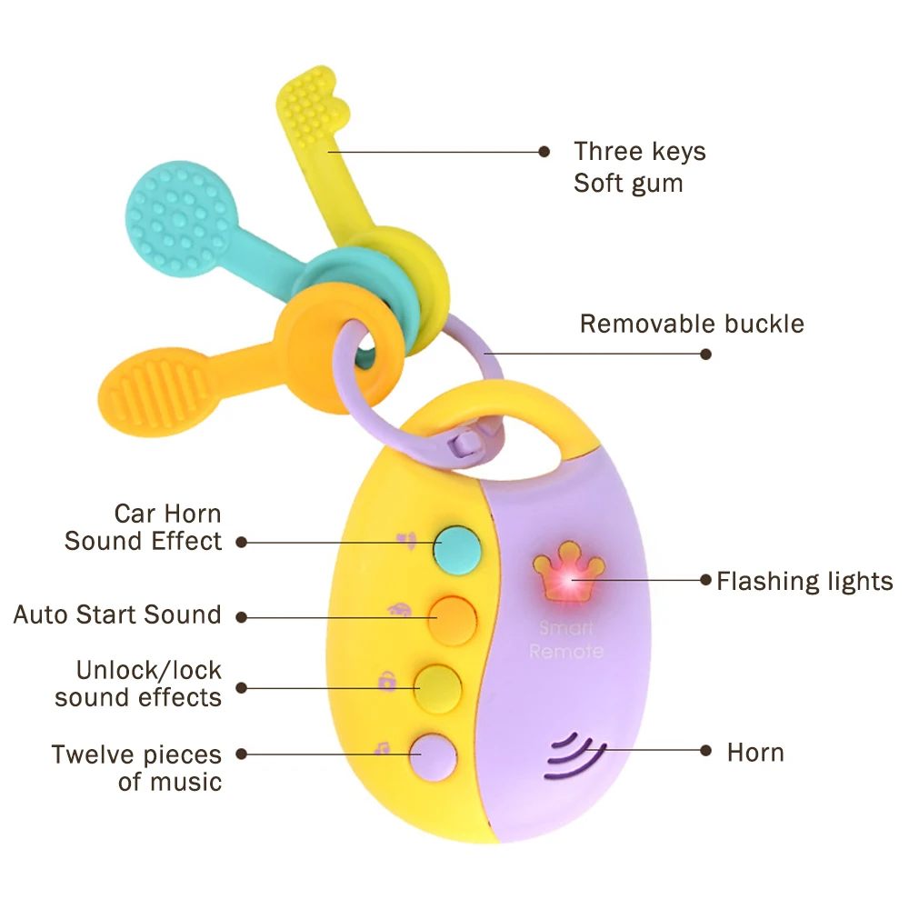 Детская игрушка музыкальный автомобиль игрушка-ключ умный пульт дистанционного управления автомобиль голоса ролевые игры обучающая игрушка Дети Раннее Образование светильник музыкальный симулятор ключ