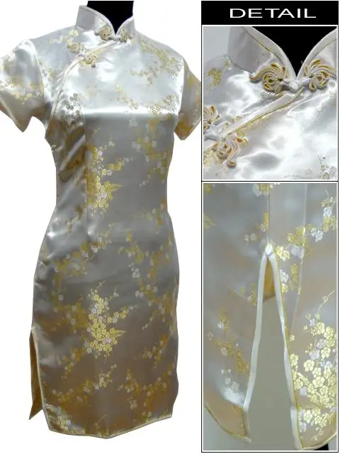 Новинка женское платье с коротким рукавом оверсайз 3XL Vestidso Cheongsam Золотое цветочное традиционное платье Ципао в китайском стиле