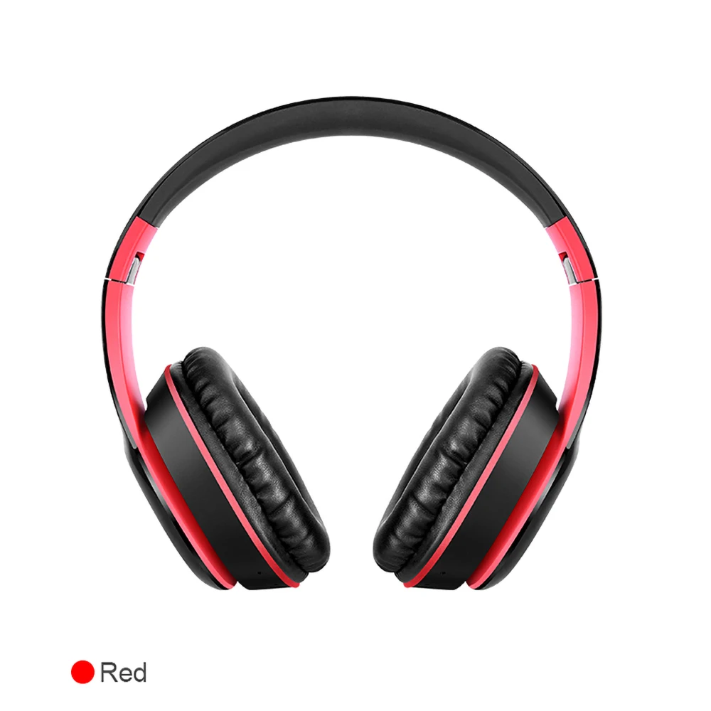Красный Наушники Bundwin HIFI Bluetooth 5,0 беспроводная гарнитура аудио Mp3 складные наушники шумоподавление с микрофоном Поддержка TF карты - Цвет: Красный