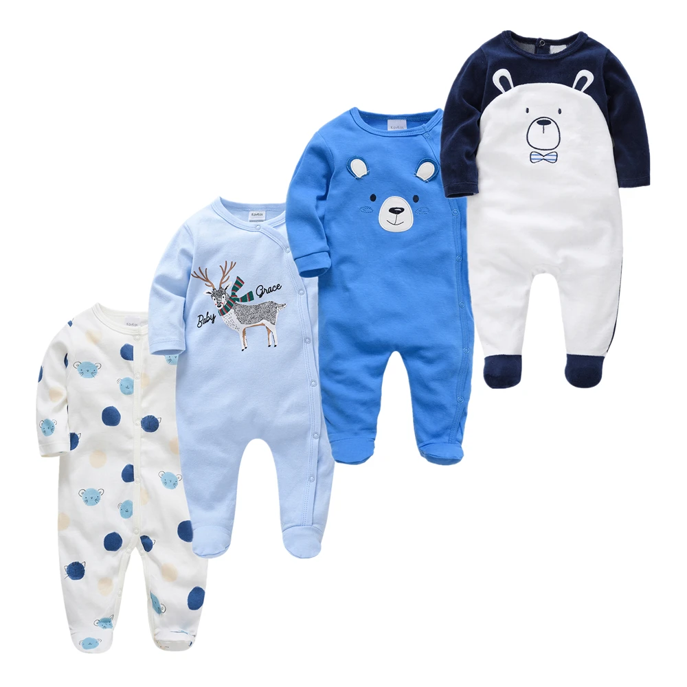 

4pcs Boys Roupas Bebe De Rompers Pyjamas Infant Baby Clothes Long Sleeve Baby Overall pajamas Toddler Jumpsuit Baby Boy Coverall