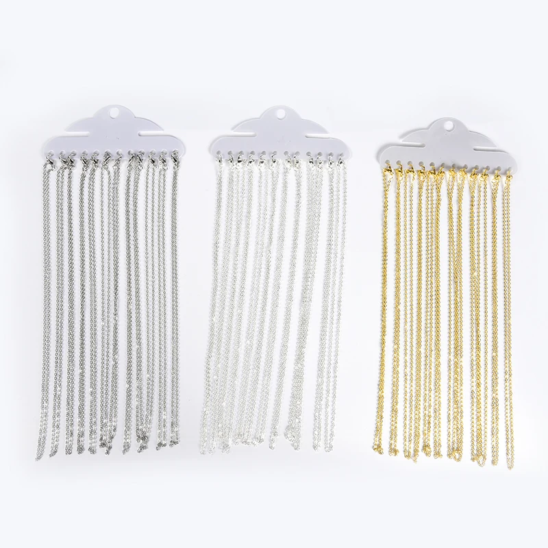 12Pcs/Lot Gold Silver Color 40cm Flat Cross O-Chains For Women Simple Necklace Jewelry
