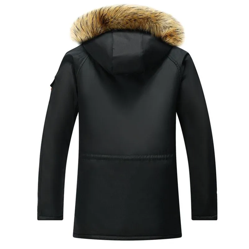 Осенняя и зимняя хлопковая куртка для мужчин, повседневная куртка, большой размер, толстый теплый пуховик для мужчин, M-7XL пальто, большой меховой воротник