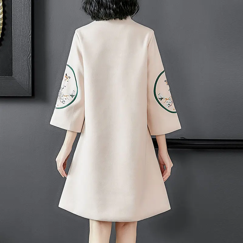 elegant women cheongsam thick chinese dress oriental vintage embroidery dresses traditional qipao dress ladies vestidos