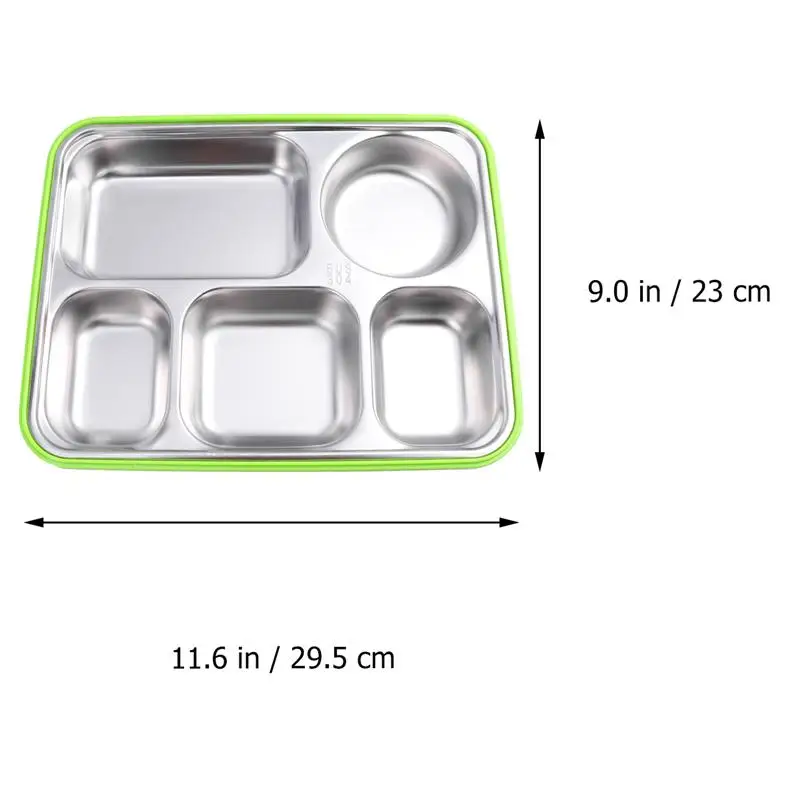 Stainless Steel Lunch Box Thermal Lunch Box Premium Lunch Box Safe Stainless Steel Lunch Box(Green 5 Case