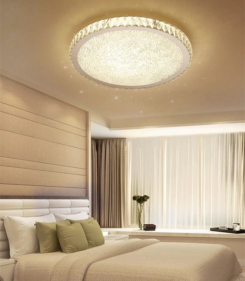 Современный K9 хрустальный круглый квадратный потолок+ освещение комнаты подвесной светильник plafonnier светодиодный светильник для гостиной блеск