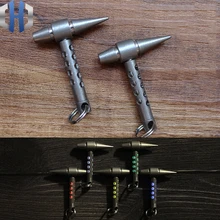 EDC брелок из титанового сплава подвеска с молотком с трубами трития фонарик сигнальные световые инструменты