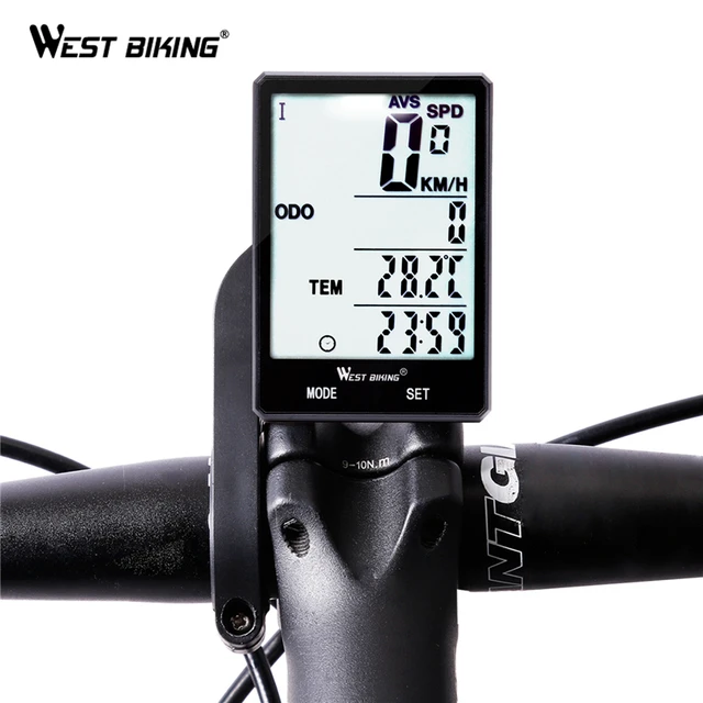 US $3.99 West Biking Wireless Bike Computer Speedometer Odometer Rainproof Bike Measurable Temperature Stopw