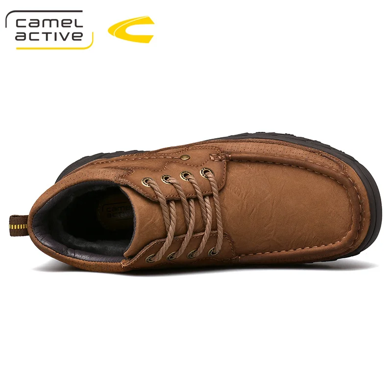 Camel Active/новые зимние мужские ботинки в стиле ретро; высококачественные ботинки из натуральной кожи; Мужские Зимние ботильоны; модная мужская обувь на платформе