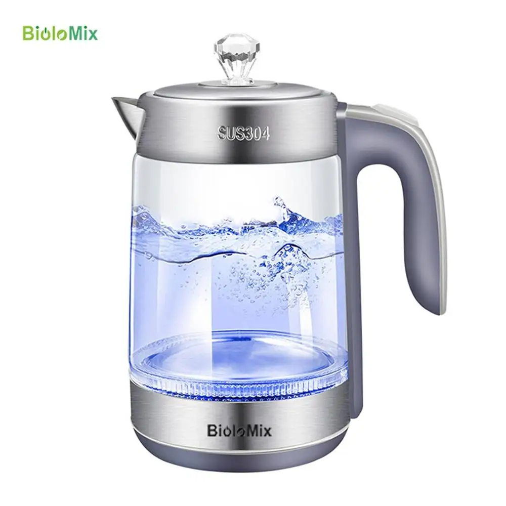 

BPA FREE 1.8L 2200W SpeedBoil Electric Glass Kettle Cordless Tea Coffee Pot BLUE LED Light Auto Shut-Off Dry Protection