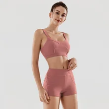 Sport Wear 2 Piece Yoga Set Sport Shirt for Women Sports Bra Fitness Slim Short Pants Leggings Tracksuit Gym Leggings