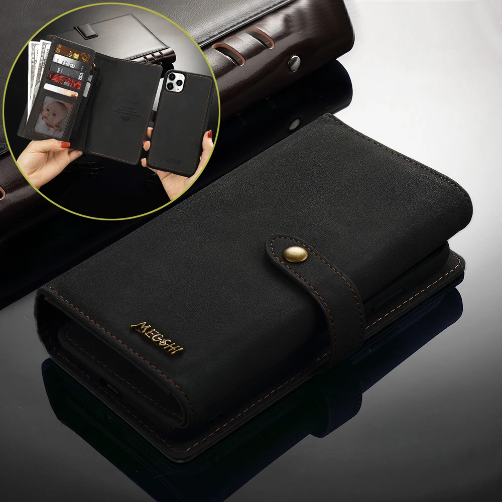 Wallet Leather Case For Samsung Galaxy S9 Plus S10 5G Cover Luxury Matte Magnetic Flip Stand Phone Bag For Samsung A50 A70 A40