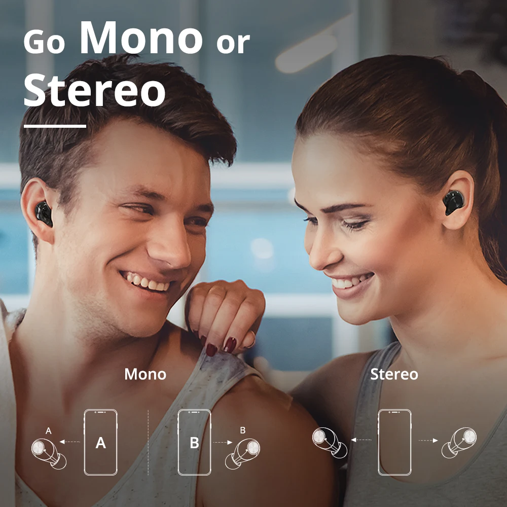 EWA Bluetooth Earphones Spunky Beat TWS Bluetooth Earphone IPX5 Waterproof Wireless Earbuds True Wireless Stereo Touch Control
