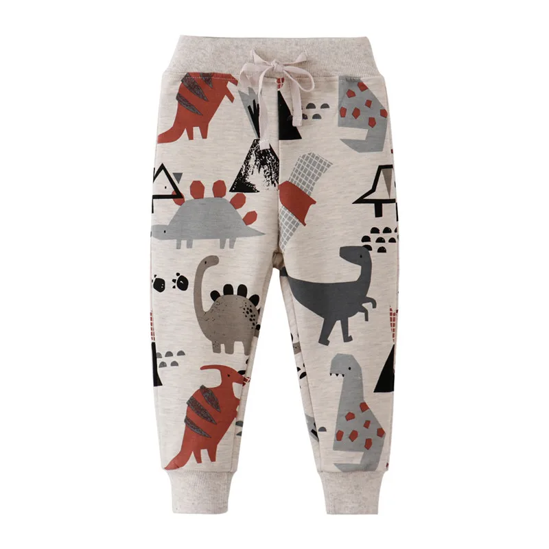 

Jumping meters Children Trousers Long Pants with Dinosaurs Printed Drawstring Baby Animals Sweatpants Boys Clothing Kids Pants