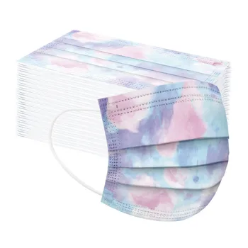 

Kids Children's Mask Disposable Face Mask 3ply Ear Loop Face Masks Cover Protect Tie Dye Print Dustproof Mask For Children Mask