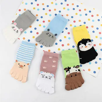 

Children 5-toe Socks Cotton Medium Tube Cartoon Baby Kids Thin Split Toe Sock Q81A