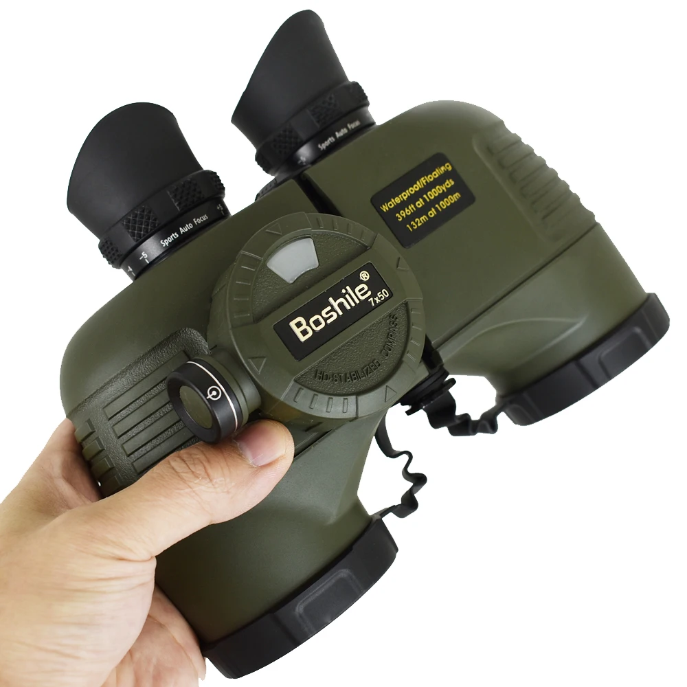 Boshile Binoculars 7X50 Marine Compass Eyepiece Rangefinder Auto Focus Professional telescope