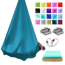 Гамак для фитнеса и йоги, набор 4 м x 2,8 м, 20 цветов, Воздушный Гамак, нейлоновые карабины на цепочке с ромашками