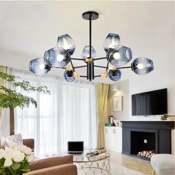 

modern crystal iron chandelier lighting luminaire suspendu kitchen chandeliers led wall moon lamp nordic decoration home