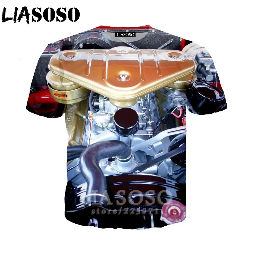 

LIASOSO New 3D Print Engine T Shirt Women Tees Tops Car Parts Men's T-shirts Machinery Men Tshirt Sports Fitness Streetwear D013