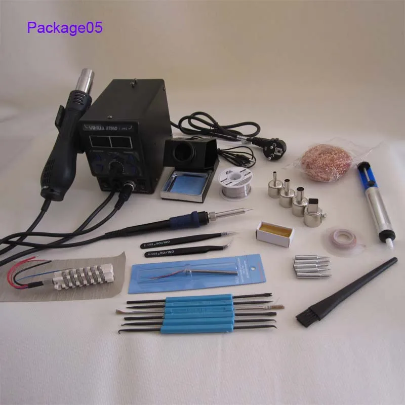 Yihua 220V 700W 2 in 1 Anti-static Hot Air Soldering Station Rework Station 8786D-I for BGA SMD Welding - Color: Package05