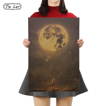 

TIE LER 1PC Grab Dream Nostalgia Kraft Paper Poster Art Wallpaper Home Room Wall Decoration Cafe Interior Decoration Poster