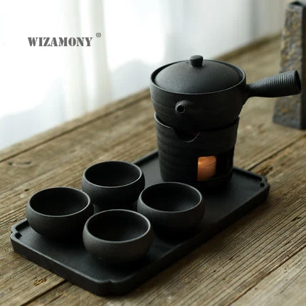 Wizamony 7 шт. дорожная сумка китайский чайный набор кунг-фу Gaiwan Чайник Чай чашки ярмарка кружка Чай комплекты Ash gray Для Подарочный пуэр посуда для напитков