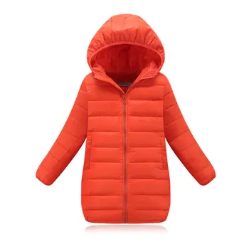 

Fashion Kids Jackets for Boys Girls Autumn Winter Hooded Cotton-padded Down Coat Boy Warm Long Outerwear Parkas 4-10 Years