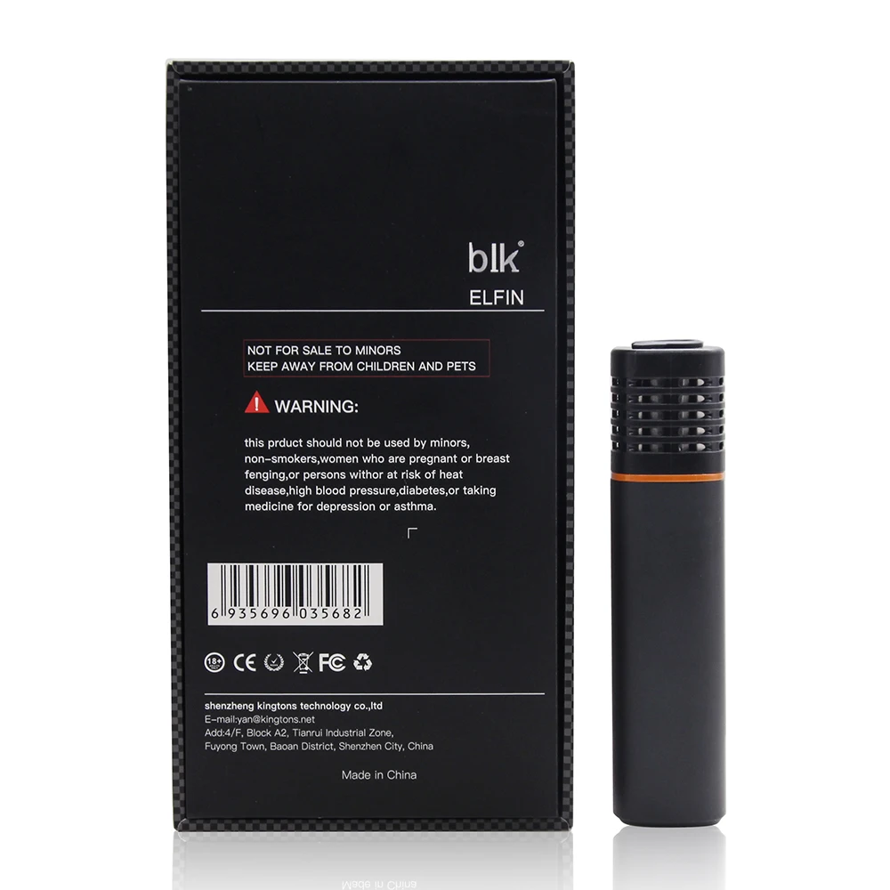 Dry Herb Vaporizer Kingtons BLK Elfin Vape Kit 1800mAh for 1mL Capacity with 0.6 ohm Ceramic Heating Herb pod Vape vs AMAZE Kit (7)