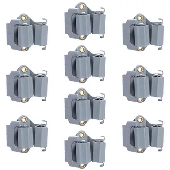 

OUNONA 10pcs Mop and Broom Holder Wall Mounted Broom Hanger Mop Organizer Garden Storage Rack for Bathroom Kitchen (Grey)
