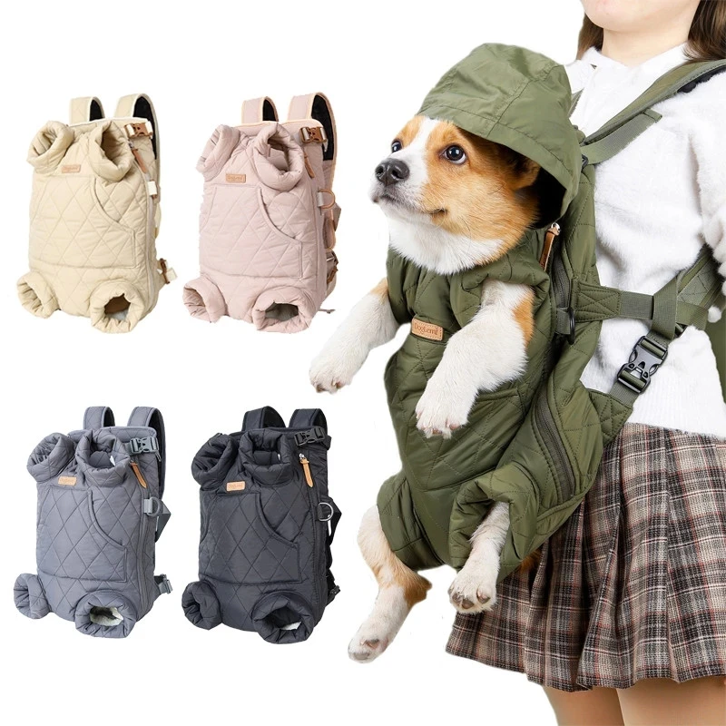 

Winter Pet Dog Backpack Thicken Warm Cat Backpack Hands Free Portable Travel Dog Carrier for Small Dogs Windproof Safety Pet Bag