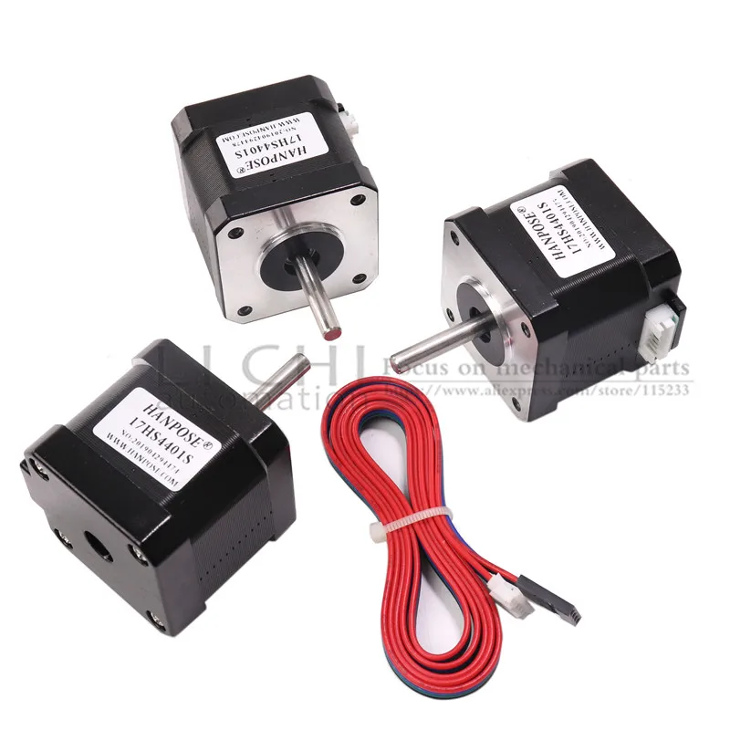 4-lead para Impressora Pces Motor Deslizante 40mm 42 Nema 17 Bygh 1.7a 17hs4401s 3d Cnc Xyz 3 Nema17 10 motor nema 17 motor 42 bygh 1.7a