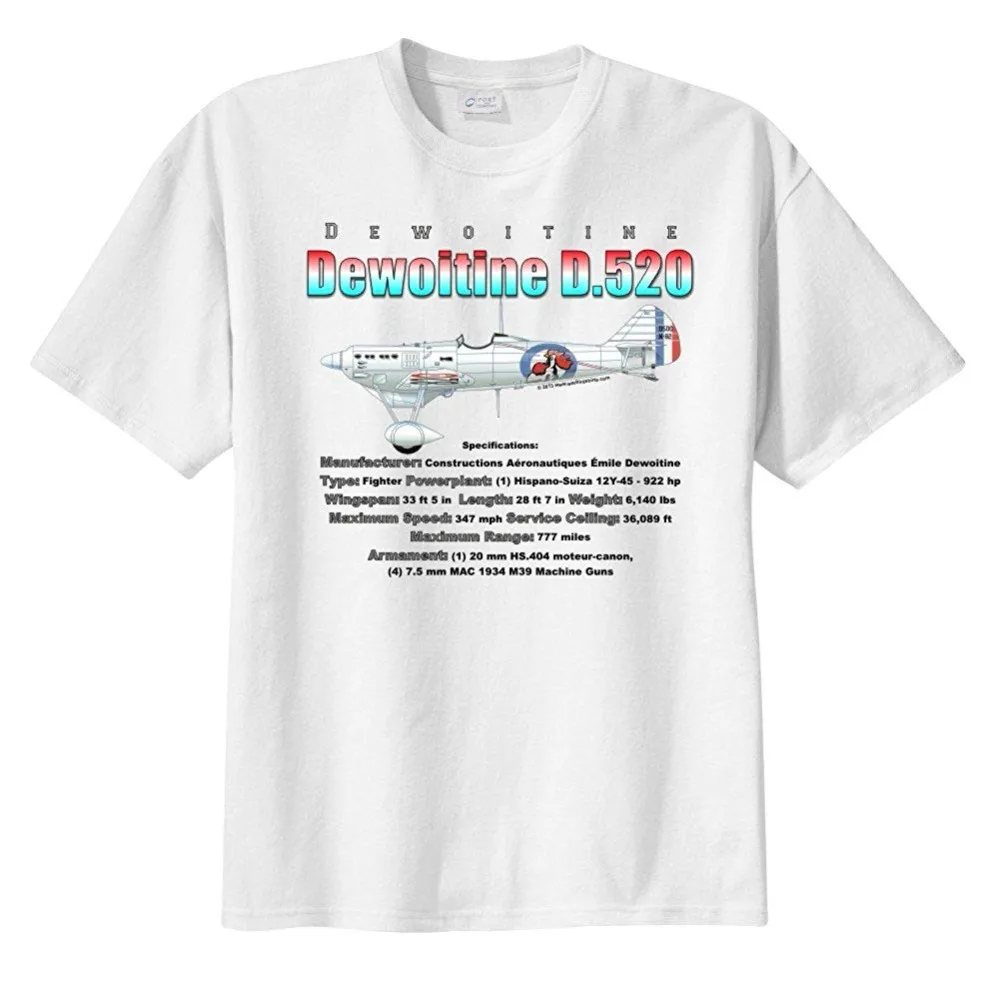 Men'S Dewoitine D.520 Short Sleeve T-Shirt 2019 Classical Men Slim Fit O-Neck Tees T Shirt |