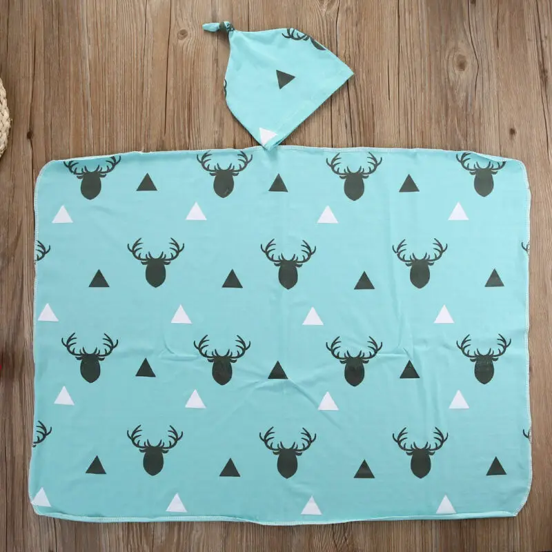 Pudcoco Baby Convenience Blanket Toddler Newborn Baby Boy Girl Deer Printed Soft Stretch Wrap Swaddle Blanket Bath Towel 80*65CM