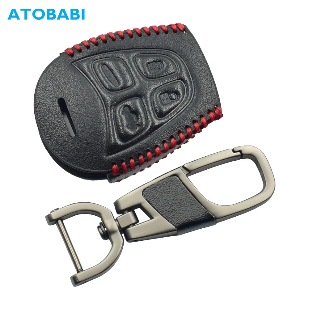 SMART Leather Key fob Holder Case Chain Cover For SAAB 93 95 9-3 9-5 convertible