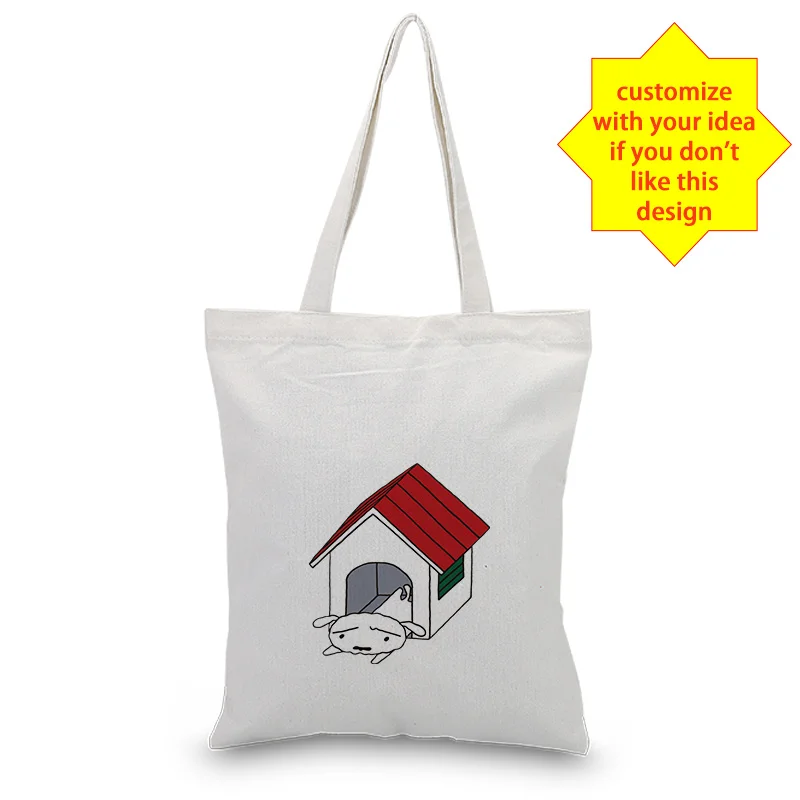 

Crayon Shin-chan Canvas Tote Bag Daily Use Custom Print Logo Handbag Shopping Bag Eco Reusable Recycle Text DIY