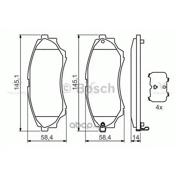 0986494323 BOSCH ДИСКОВЫЕ КОЛОДКИ ПЕРЕДНИЕ