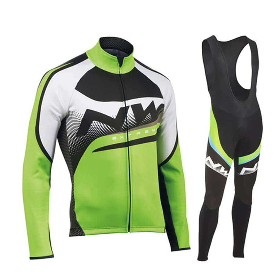 

NW new men clothing 2019 winter fleece cycling maillot mtb sport long sleeve set ciclismo cycling long jersey set bib trousers