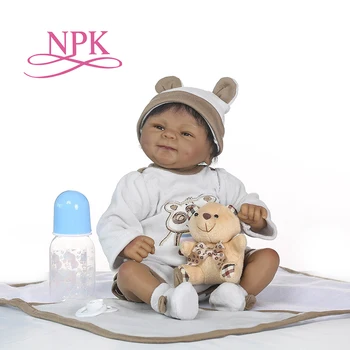 

NPK lifelike boneca reborn soft silicone real silicone reborn baby dolls black bebe hot toys Christmas gift for girls