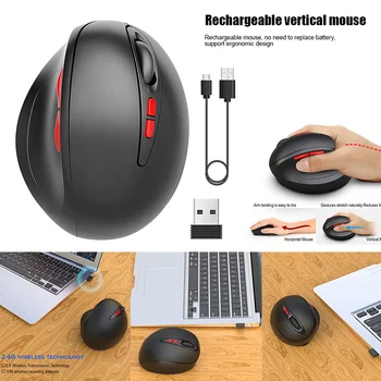 

Rechargeable Wireless Mouse Ergonomic Design Optical Mice Laptop Game Player NK-Shopping
