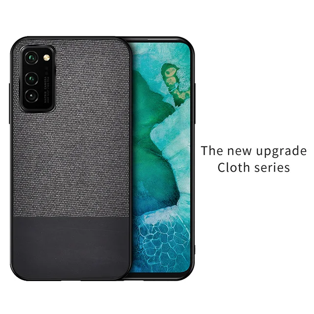 Black2 IKrsses для huawei Honor V30 Pro Чехол PU простая ткань Жесткий Чехол Мягкий чехол для huawei Honor V30 чехол все включено - Цвет: Black2