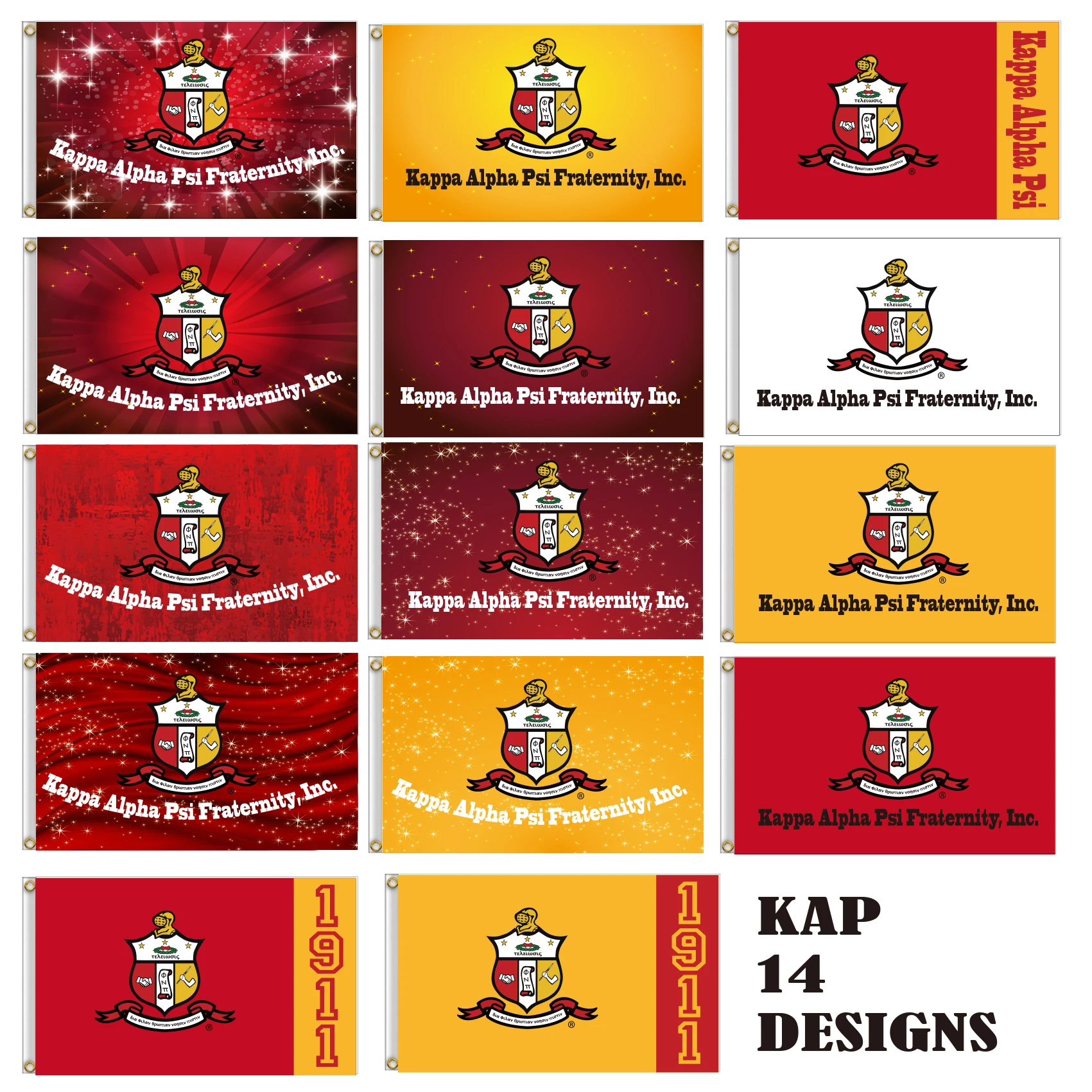 

High Quality 3*5ft 90*150cm Custom 14 designs flag--KAP Fraternity